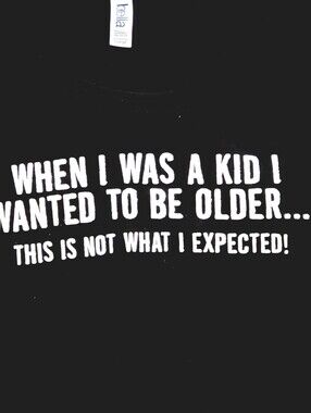 Abella Black Scoop Neck Graphic Tee "When I Was A Kid"